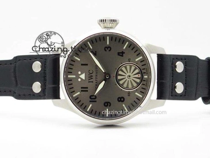 MIROTIME 0429 Compact Big Pilot “Markus Buhler” IW5003 Turbine V6F Best Edition Grey Dial On Leather Strap A 7314